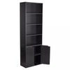 6 Tier Wooden Bookcase Bookshelf with Doors Storage Cabinet Office Shelving Rack