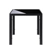 75cm Kitchen Furniture Square Glass Top Dining Table Metal Legs Tbale Only Table