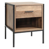 Industrial Bedroom Nightstand Compact Bedside Table One Drawer Storage Cabinet