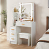 Makeup Desk Dressing Table With Mirror 4Drawers Stool Vanity Set Bedroom Modern