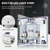 LED Bathroom Mirror Cabinet With Shaver Socket /Demister/Clock/Storage Cupboard
