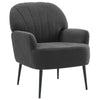 Grey Mid Century Armchair Comfy Linen Fabric Tub Sofa with Metal Legs for Living