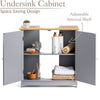 Bathroom Under Sink Cabinet Grey Bamboo Wooden Storage Cupboard Unit Christow