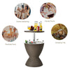 30L Patio Ice Cooler All-weather Cool Bar Table w/ Extendable Tabletop Party