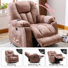 Electric Power Massage Lift Cinema Recliner Velvet Riser Heated Chair Sofa Brown