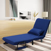 Dark Blue Folding Single Sofa Bed Chair Fabric Recliner Lounge Sleeper Sofabed