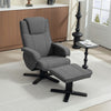 Rocker Swivel Recliner Chair with Footstool, Velvet Upholstered