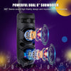 8" RGB Portable FM Bluetooth Speaker Subwoofer Heavy Bass Sound System Party