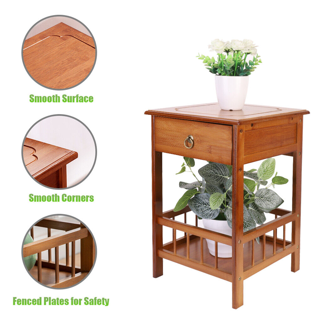 Luxuary Bedside Tables Nightstands Drawers Storage Room Kids Book Shelf Table