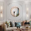 60cm Large Bevelled Silver Wall Mirror Hallway Bedroom Table Round Makeup Mirror