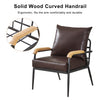 PU Single Sofa Wood Arm Metal Frame Comfort Save Space Office Home Hotel Lounge