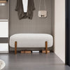 Upholstered Sherpa Long Bench End Of Bed Stool Side Chair Seat with Wood Legs