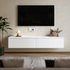 Wooden Floating TV Stand Cabinet w/2 Storage Grid Media Living Room Cupboard