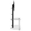 SVV Corner TV Stand 2-Tiers for 32-70 Inch Black and Silver