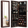 Mirrored Jewelry Cabinet Lockable Wall/Door Mounted Jewelry Armoire Organizer
