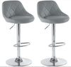 Set of 2 Counter Bar Stools, PU Leather Bar Stool, Adjustable Lift Height Swivel
