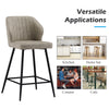 Set of 2 Bar Stools Faux Leather Back Upholstered Metal Legs Barstool Pub Chair