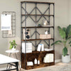 Bookcase Smoked Oak 100x26x180 Engineered Wood and Metal T7O9