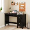 Computer Desk Modern Writing Desk with 3 Drawers-Black