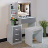 Dressing Table With Drawers Mirror Stool Set Makeup Desk Vanity Table Bedroom