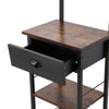Industrial Vintage Style Kitchen Organizer Unit with Drawer and Storage Shelves