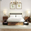 Noise-Free Mattress Foundation Metal Platform Bed King with Drawers