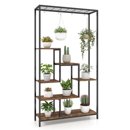 6-tier Tall Plant Stand 180cm Metal Indoor Corner Plant Shelf Display Rack