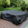 Rattan Corner Furniture Set Garden Black Sofa Stools Table Waterproof Cushions