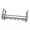 Wall Mounted Wine Rack Gin Shelf Rack Bottle 5 Glass Holder Home Bar 1 Layer