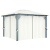 Gazebo with Curtain 300x300 cm Cream Aluminium