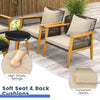 5Pcs Outdoor Conversation Set Wicker Furniture Set Garden Chair Bench Table Set