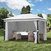 TOOLPORT 3x4 Garden Gazebo 100% waterproof & 4 side-panels Sunset Premium stone