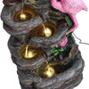 Solar Power Water Fountain Garden Water Feature with LED Light Indoor Outdoor
