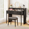 Convertible Home Office Desk Extendable Computer Desk with Storage-Black