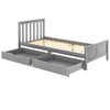 2 Drawers 3ft Single Wooden Solid Gray Pine Kids Storage Bed Frame 190x90 Grey