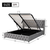 Merax Upholstered Bed Functional Bed from Storage Double Size Grey Velvet