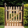 Fence Gate with Rounded Picket 3ft Natural Wooden Garden Gate Door Outdoor Yard