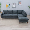 L-Shaped Corner Sofa, Sectional Couch with Built-in USB Port Chaise