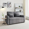 2 Seater Sofa Grey Fabric Convertible Sofabed with 2 Cushions Daybed Living Room