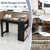 Modern Bistro Table 120cm Bar Table with Adjustable Shelf-Black