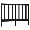 Bed Headboard Black 126x4x100 Solid Wood Pine W8Q3