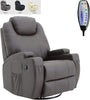 Heating 8-Point Massage Recliner Swivel Chair Sofa w/ Remote Control XMAS Gift