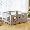 XXL Large Dog Playpen Pet Whelping Box Cage Tempered Glass Safety Rail Fence Pen