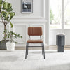 Delta 2x Tan Faux Leather Black Legs Dining Chair