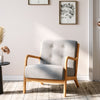 Modern 1 Seater Fabric Retro Sofa Armchair Linen Wooden Frame Foam Seat Cushion