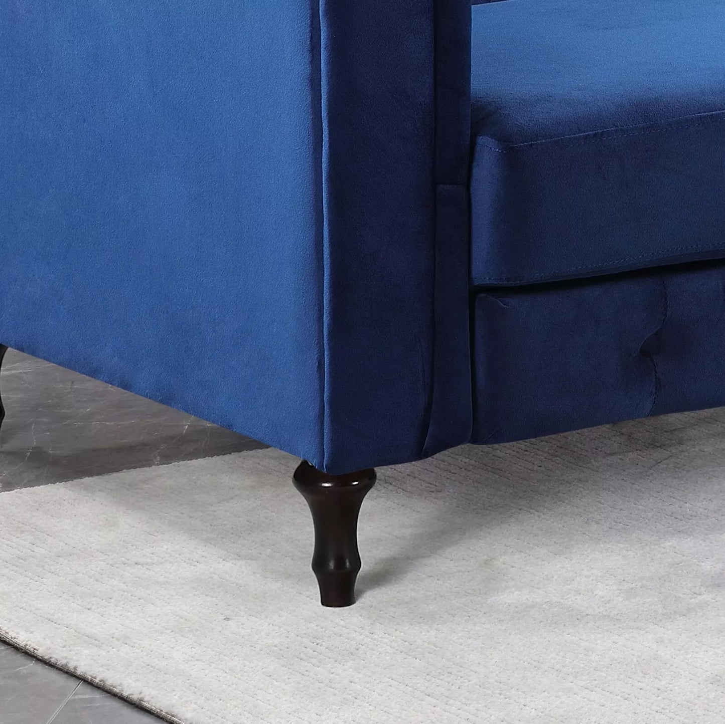 Sofa Bed Velvet Chesterfield 3 Seater Style Green Blue Grey Sofabed Button Back