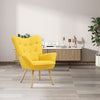 Tub Chair Modern Accent Chair Curved Back Linen Upholstered Armchair Wooden Legs