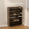 Smilesun Shoe Storage Cabinet w/ 2 Flip Drawers & 4 Shelves Shoe Cupboard Rack