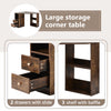 Corner Computer Desk with Storage Cabinet Home Office Study Workstation Table