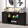 Sliding Barn Door Sideboard Storage Cabinet Coffee Bar TV Stand Farmhouse Style